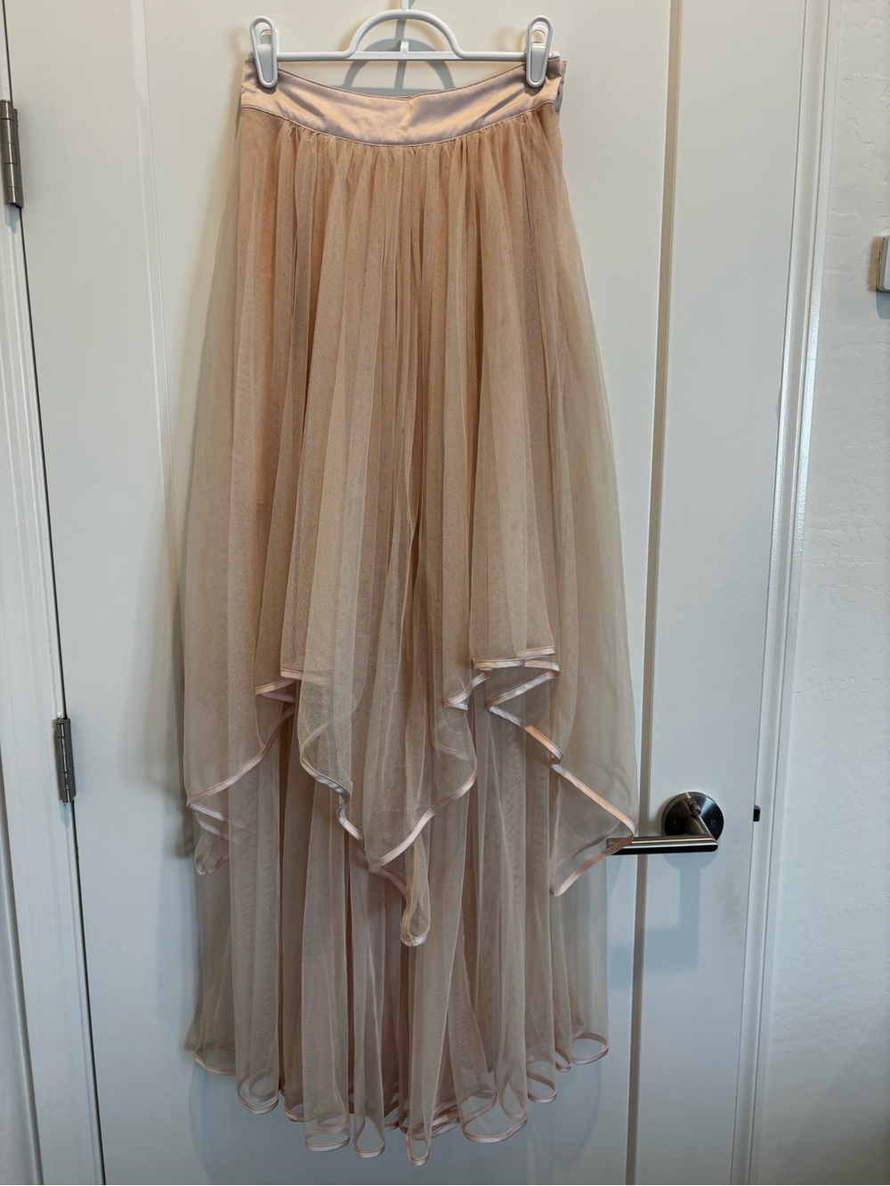 Free People Blush High-Low Tulle Skirt with satin trim - Picture 2 of 3